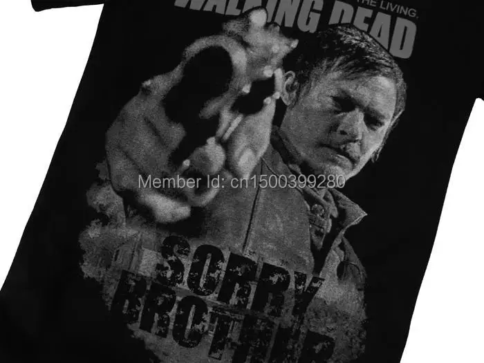 100% LYCAR THE WALKING DEAD DARYL SORRY BROTHER GRAPHIC TEE MENS SHORT SLEEVE T-SHIRT TV SERIES | Мужская одежда