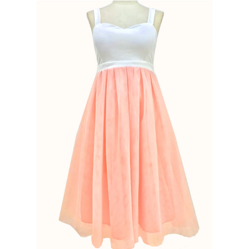 Womens Sleeveless Vintage Lace Rockabilly Swing Skater Party Evening Retro Dress | Женская одежда