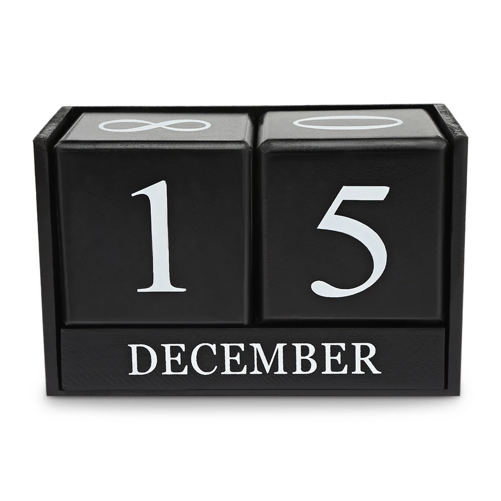Creative Desktop Wooden Manual Calendar Office Decoration Table Home Bathroom Kitchen Ornament Decor crafts Photography Props | Дом и сад