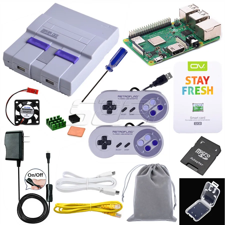 52Pi Retroflag SUPERPi CASE-U NESPi Чехол комплект с дополнительным игровым контроллером сумка для переноски Raspberry Pi 3 B Plus/3/2b - Цвет: CASE RPI 2 Control