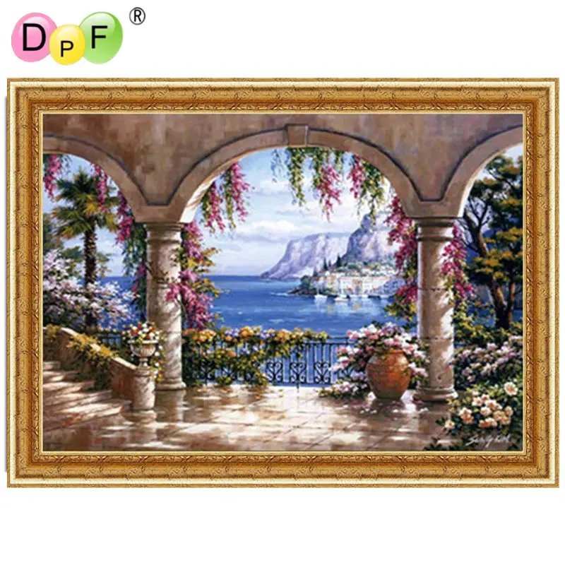 DPF с рамкой алмазная живопись вышивка крестом живописная круглая Алмазная