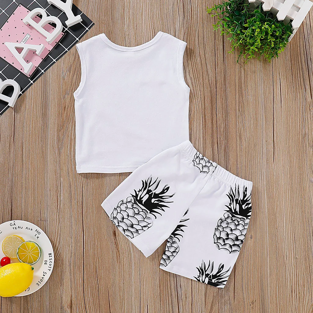 Infant Baby Boy Clothes Floral Vest Tops T-Shirt Shorts Pants 2PCS Kids Boutique Clothing bebes Roupas Infantis |