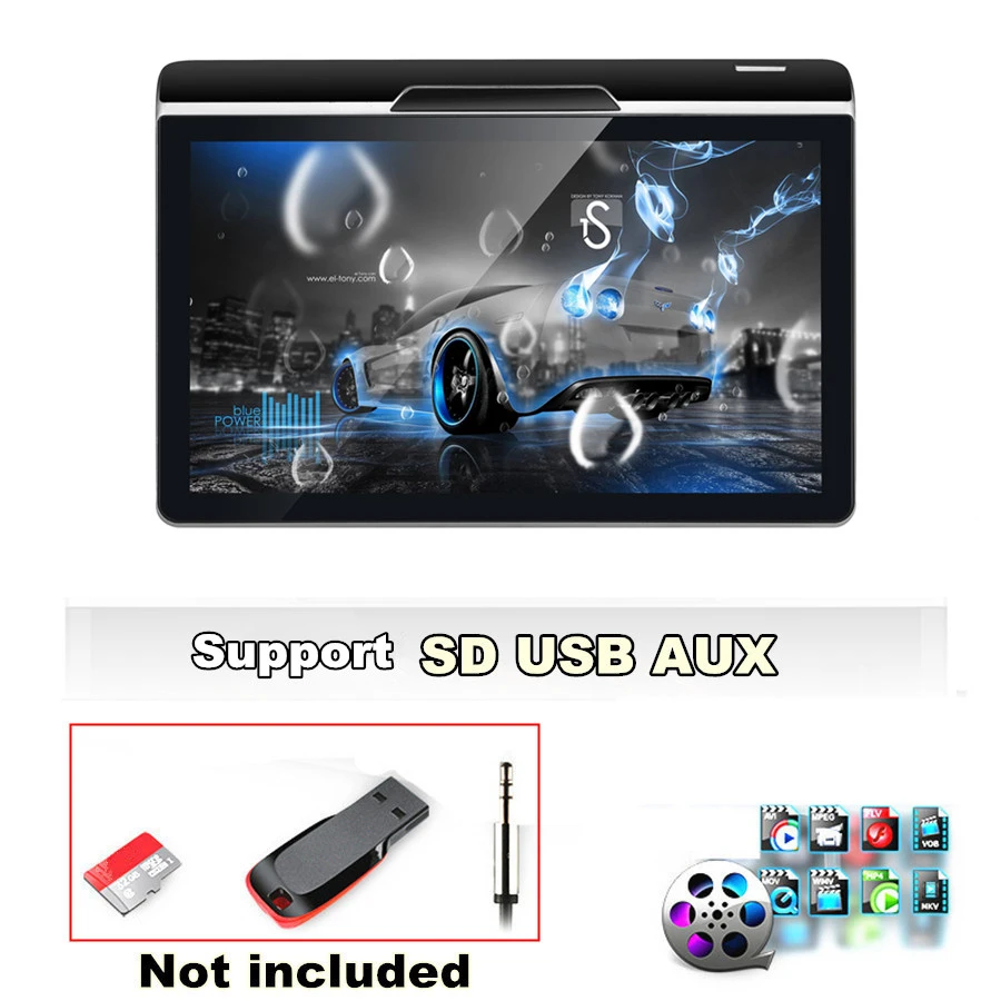 11," HD 1080P Android 7,1 ram 2GB rom 16GB Octa-core 1,6 GHz wifi 3g/4G BT Mirror Link OBD TPMS FM подголовник заднего сиденья мониторы