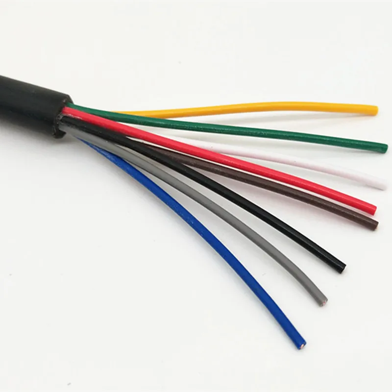 22AWG 8C 5Meter 5 м 24 AWG 22 AWG 20 AWG кабель РВВ 2/3/4/5/6/7/8 ядер Медный провод электрический кабель RVV черный мягкий изолированный провод - Цвет: 22AWG 8C 5Meter