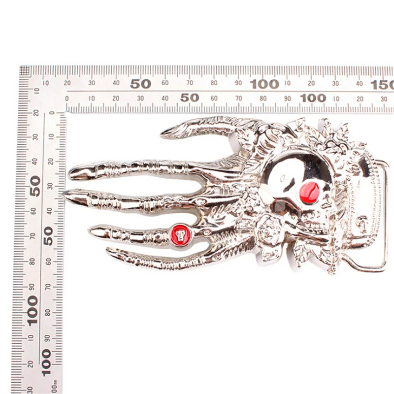 Ремень в стиле панк металлический декоративный пояс хип-хоп с пряжкой-черепом