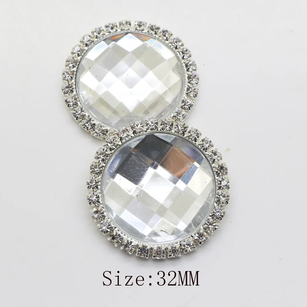 10 шт. 32 мм круглые акриловые пуговицы с плоской задней поверхностью