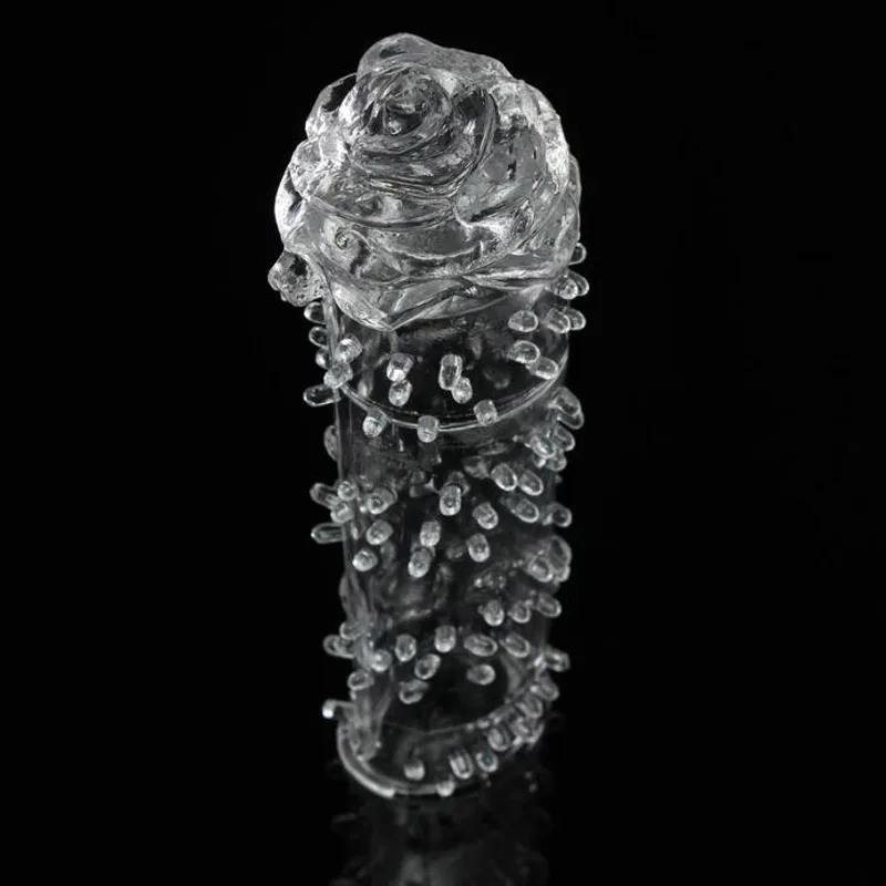 Male Sex Products Reusable Delay Condoms Jelly Cock Ring Clear Crystal Skin Penis Extension Sleeve Eros Adult Toys | Красота и