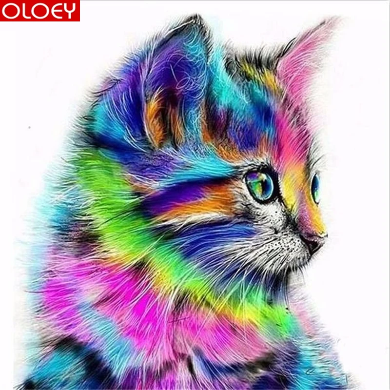 Полная дрель 5D алмазная живопись животное кошка вышивка DIY Вышивка крестиком