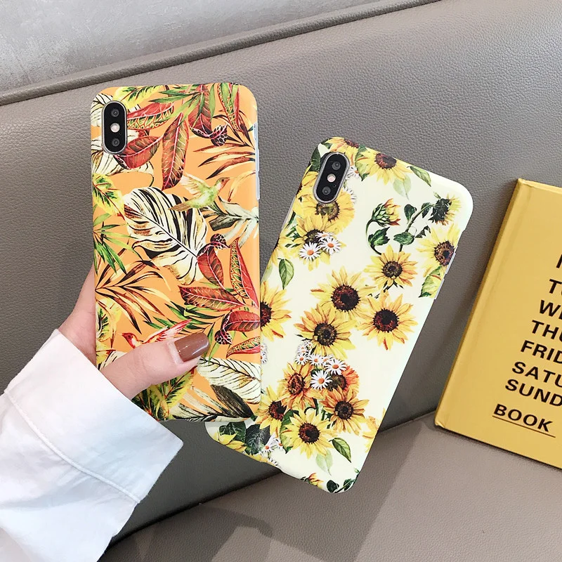 Защитный чехол для мобильного телефона с изображением подсолнуха iPhone 6 S 7 8 Plus