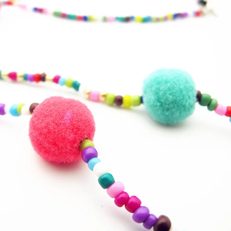 Модная цепочка для очков SUMONDY с помпонами из бисера женщин Изысканный цветной