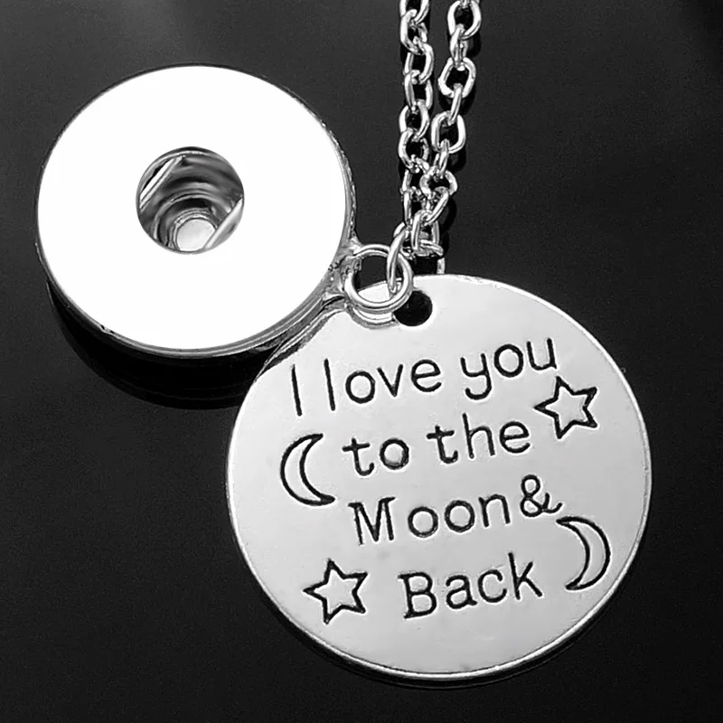 Новый Шарм DJ0039 цепочка I love you to the moon and back ожерелье с защелкой для рукоделия кнопки