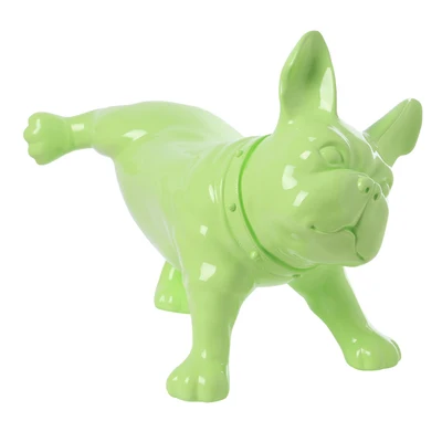 

Green Plastic French Bulldog Dog Mannequin With Revolved Head For Display D50