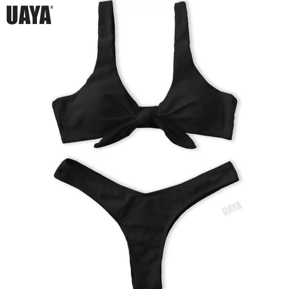 UAYA 2019 7 цветов горячие узлы мягкие стринги бикини сексуальный однотонный