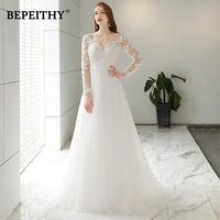 vestido de novia beach wedding dress sexy backless 2021 new design full sleeves lace bridal dresses hot sale