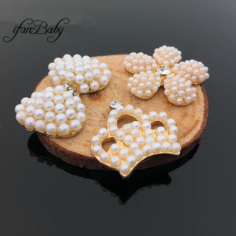 

Alloy Buttons For DIY Accessories flat back pearl buttons