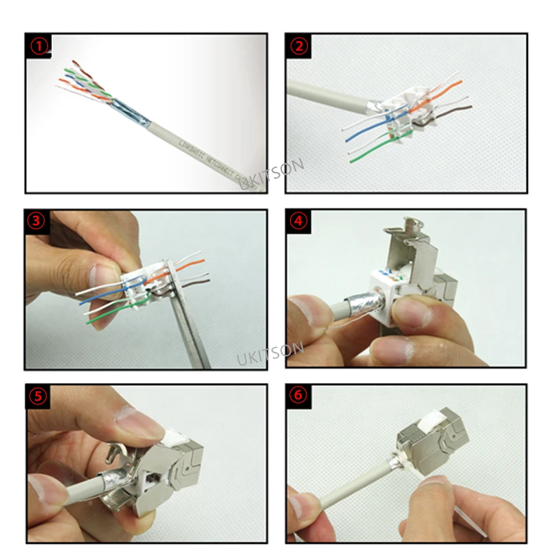 6 розеток CAT7 RJ45 шесть портов CAT.7 Лицевая панель 86x86 мм для 10 Гб интернет-розетки