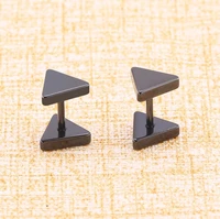 triangle 8mm trend brief titanium stainless steel 3 colors plated men earring stud earrings for women classic jewelry
