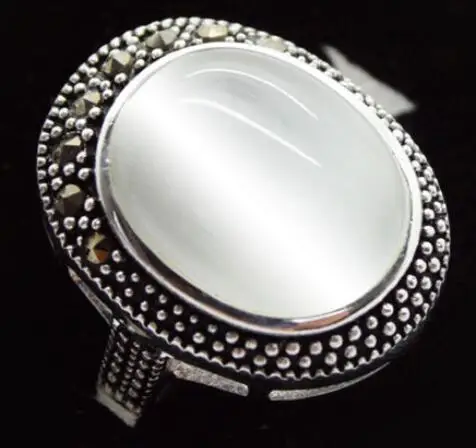 Новое ювелирное Винтажное кольцо из белого опала и марказита стерлингового