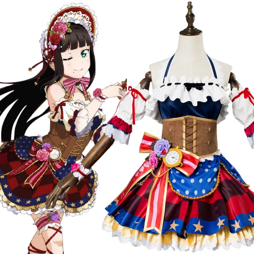 Обувь в стиле аниме «Живая любовь! Sunshine Kurosawa Dia Косплей Костюм Aqours шоколадный День Святого Валентина платье наборы Хэллоуин Карнавал женский костюм