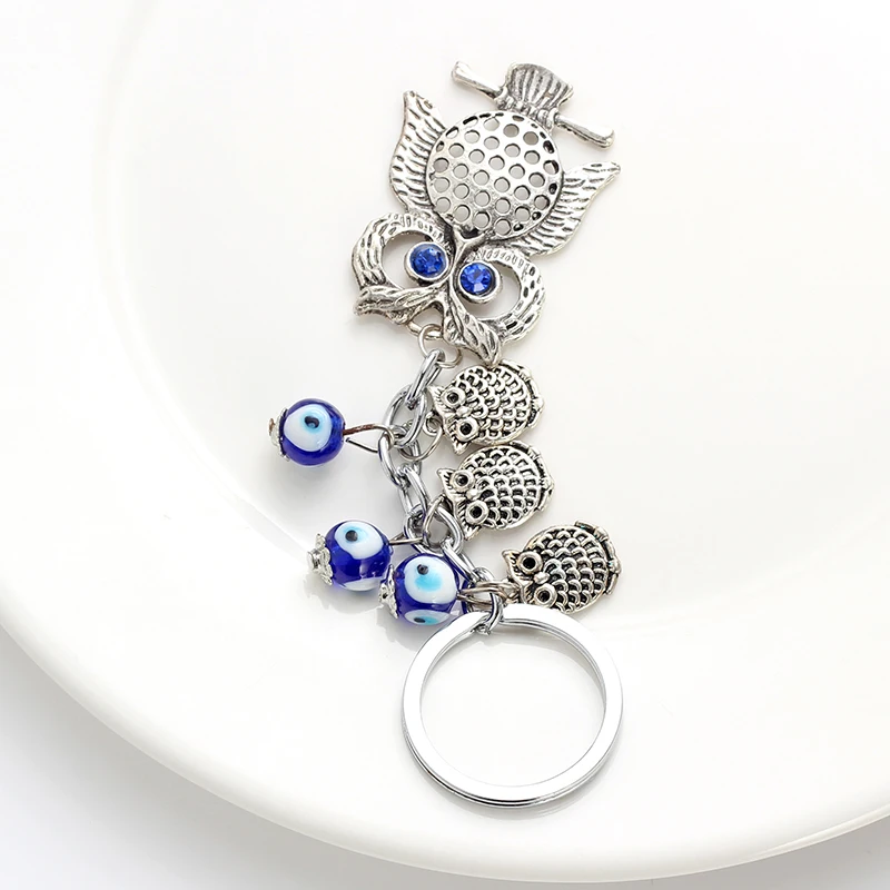 Подвеска MEIBEADS Evil Eye из сплава в виде совы синего цвета смолы для украшения ключей