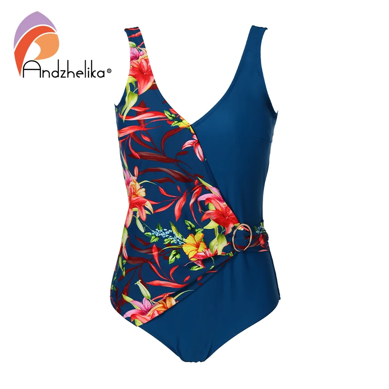 Andzhelika bikini 2018 женский купальник монокини для девушек размера плюс с V образным