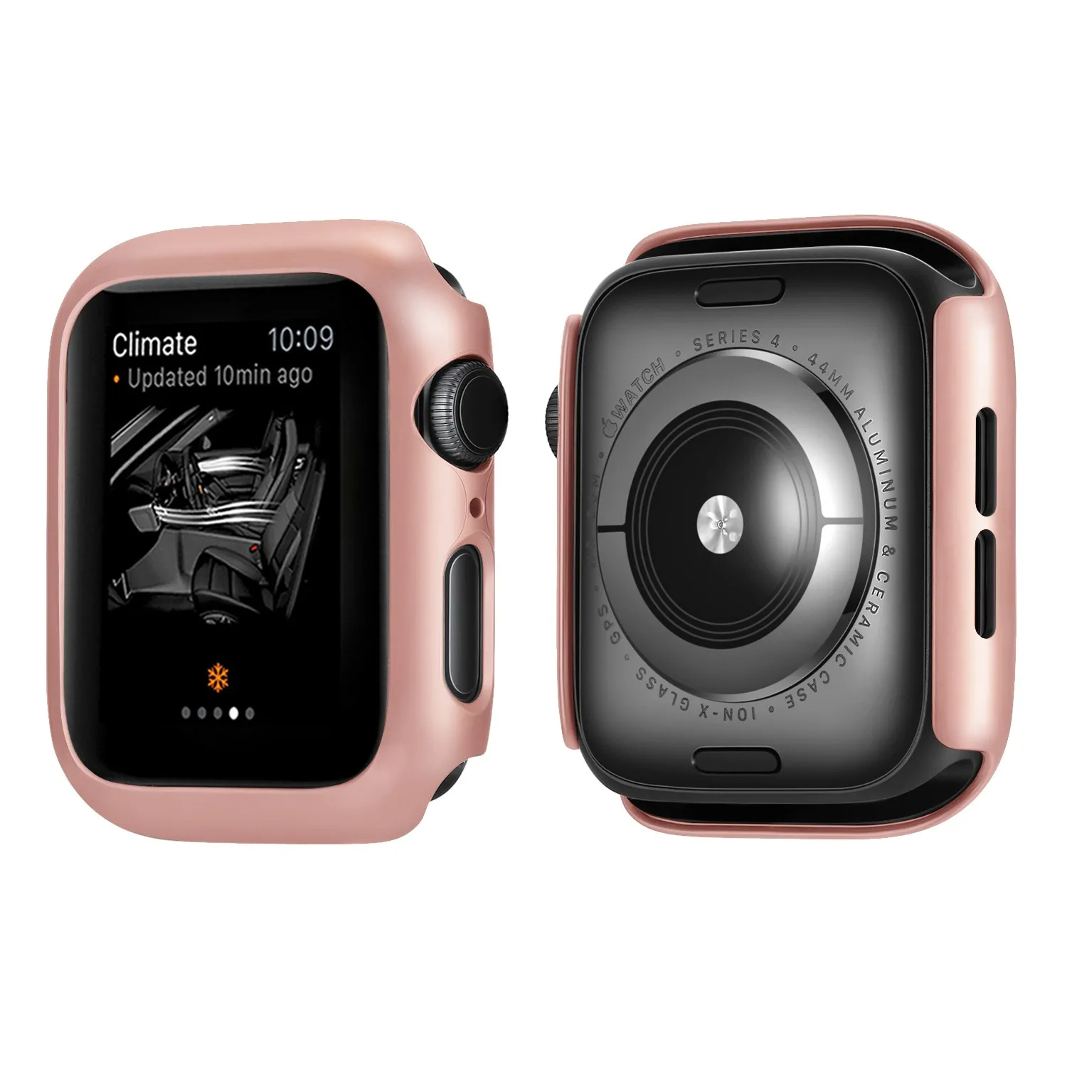 Рамка защитный чехол для Apple Watch Series 5 44 мм 40 мм чехол идеальный бампер чехол для iWatch Series 4 крышка - Цвет: Rose Gold