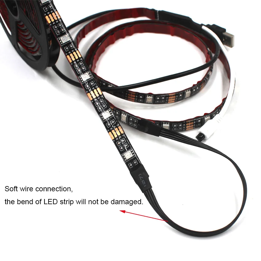 IKVVT USB Светодиодная лента световая лампа 5050 SMD RGB кабель 44k пульт дистанционного
