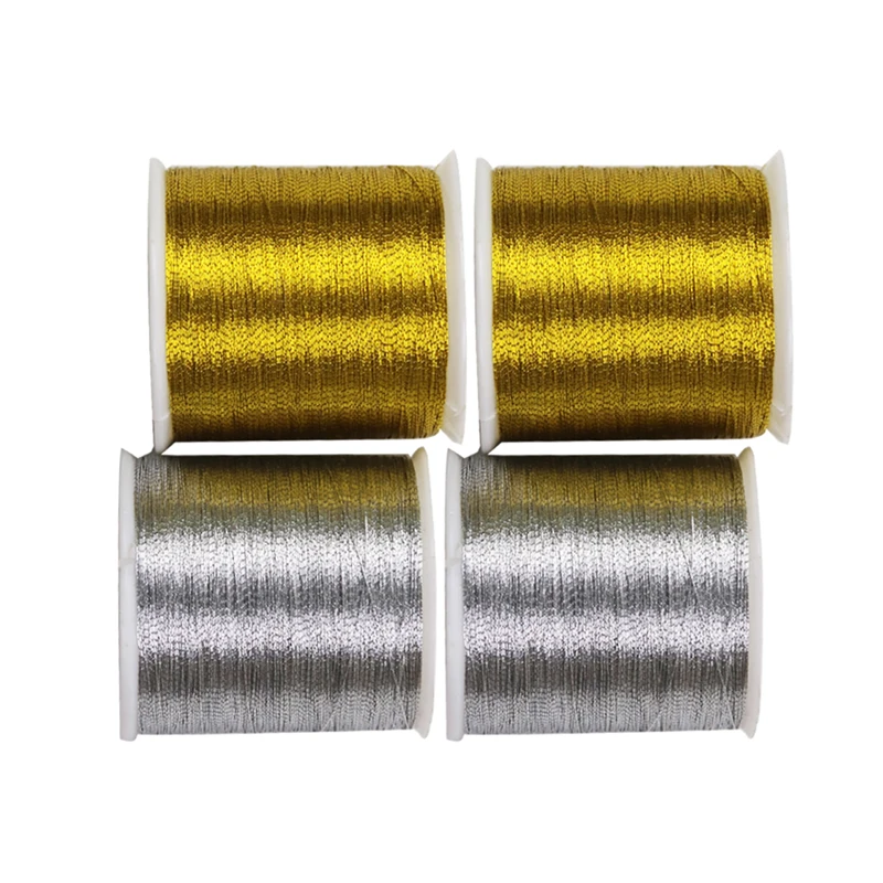 Прочная металлическая нить 100 м золотые/Серебристые нитки для швейной машины