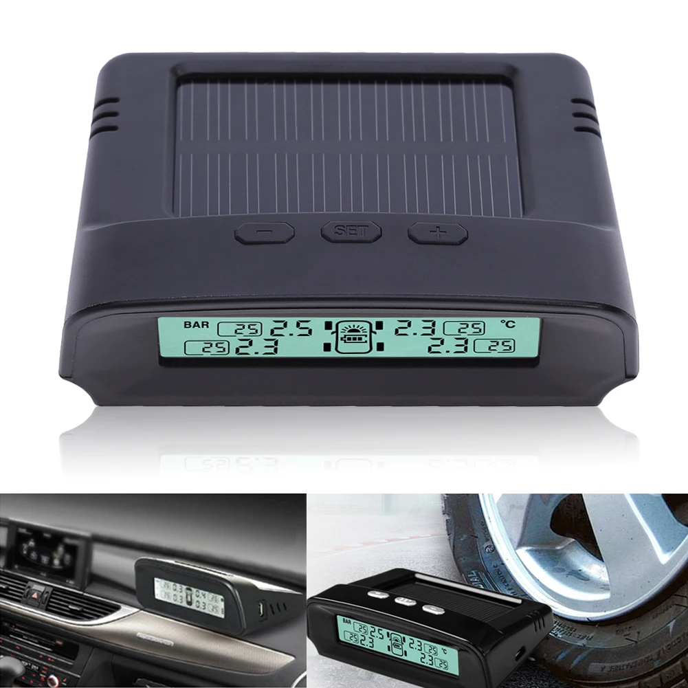 Новая TPMS автомобильная система мониторинга давления в шинах Солнечная энергия LCD