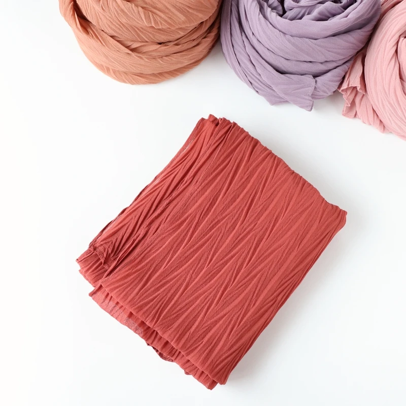 Новинка цельный женский однотонный рюкзак Длинные ислам шифоновые шарфы с