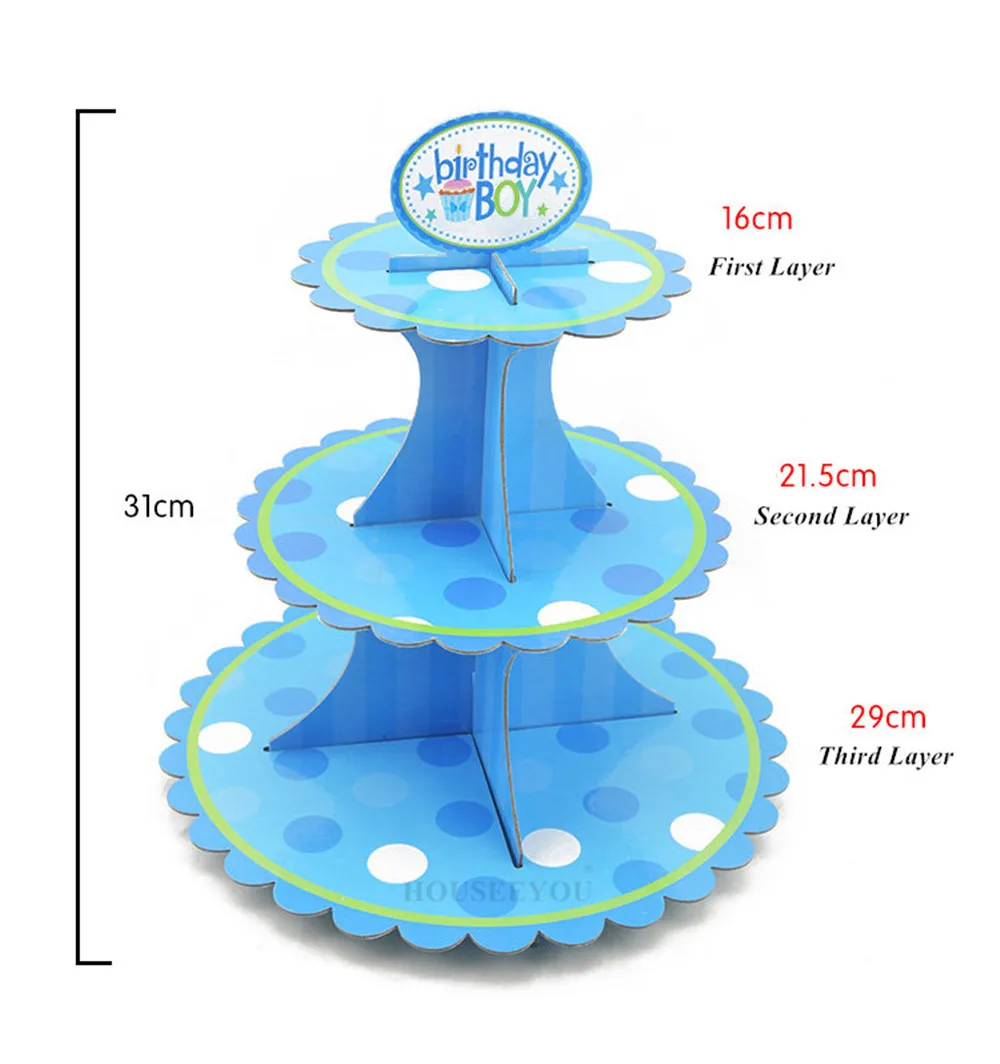 Картонная подставка для кексов мальчиков и девочек 3 уровня|Стойки| |