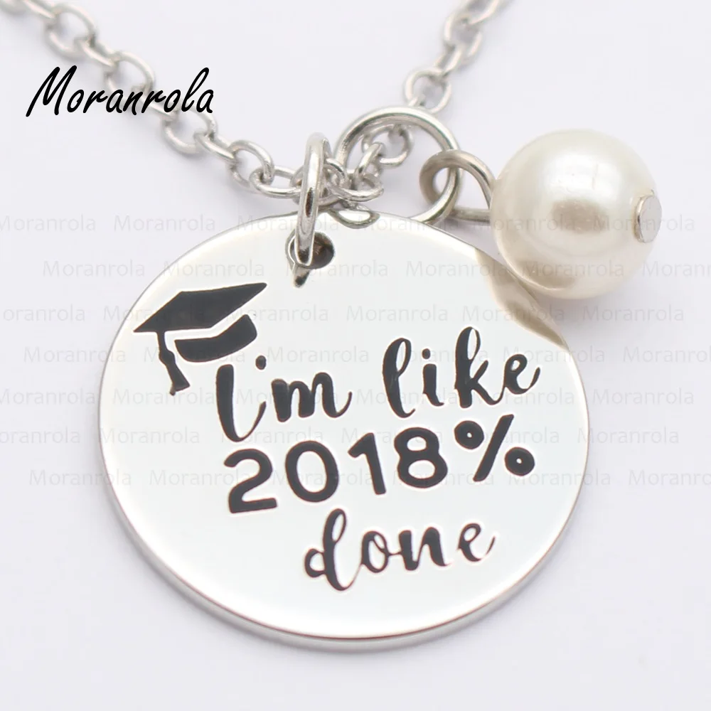 Новинка! медное ожерелье брелок &quotI'm like 2018% done&quot очаровательный подарок для