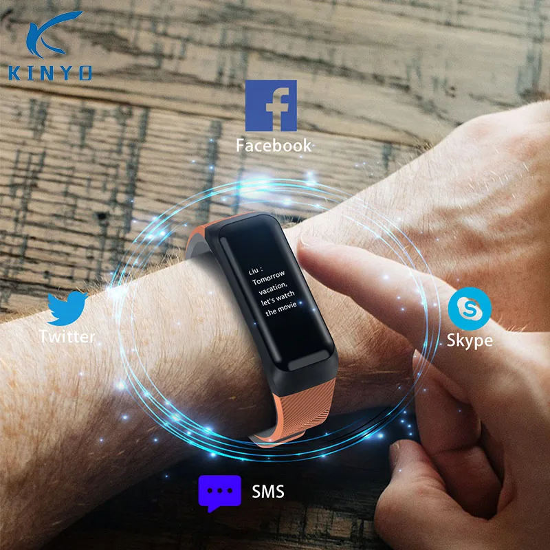 Улучшенный спортивный смарт браслет с пульсометром Bluetooth для измерения