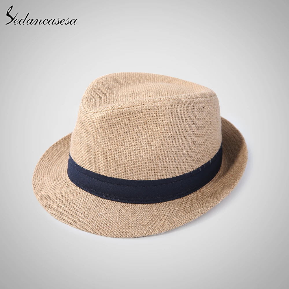 Модные мужские Fedora соломенные шляпы для женщин мужчина пляжного отдыха летнее