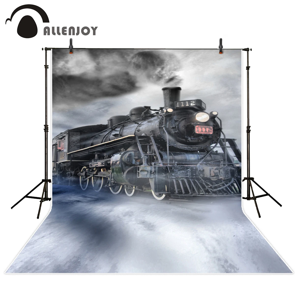 Allenjoy photography background a train with smoke vintage photography studio backgrounds background for photographic studio