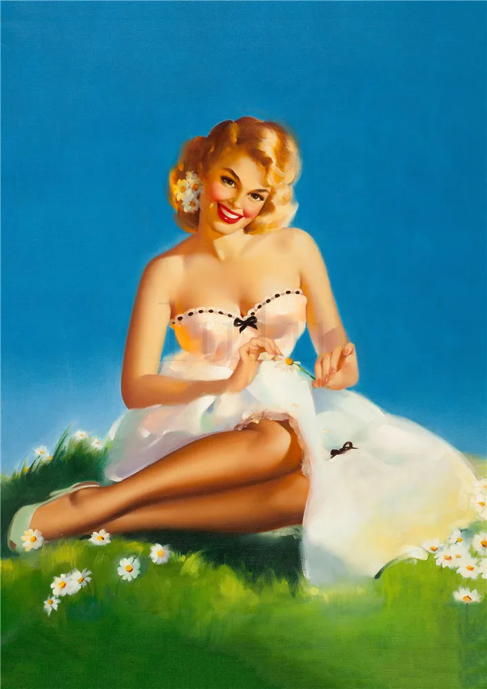Светло-желтый Американская красота Pinup плакаты яркий цвет хорошее качество украшения дома - Цвет: Светло-желтый