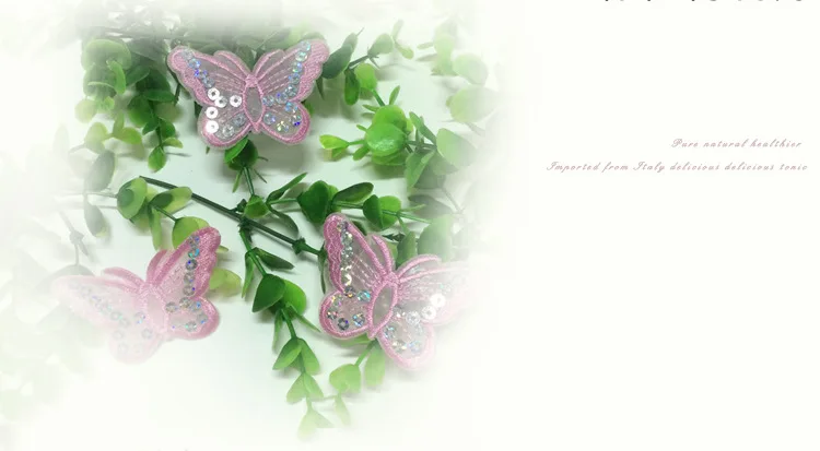 20 шт. блестящие патчи из органзы с вышивкой в виде бабочки для одежды платья