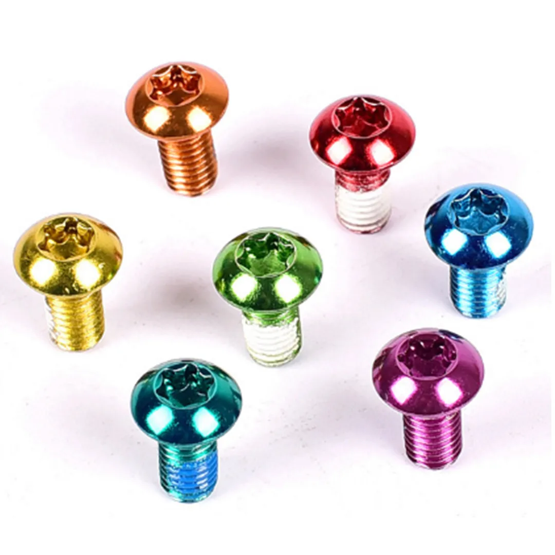 

12Pcs Bicycle Brake Screw Mountain Bike Steel Alloy Bicycle Disc Brake Rotor Steel Alloy Bolts Screws 6 Colors