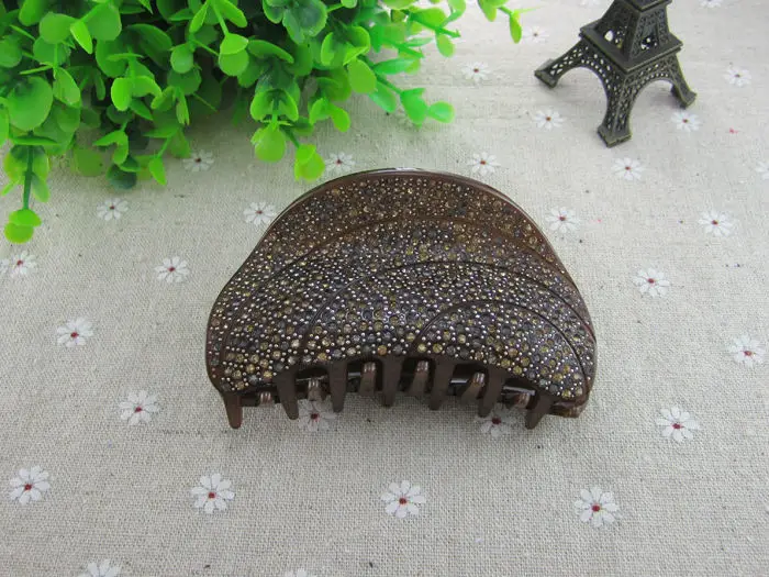 10cm Large Size Semicircle Shape Acrylic Full Rhinestone Hair Claw Wedding Accessories Jewelry For Woman | Украшения и аксессуары