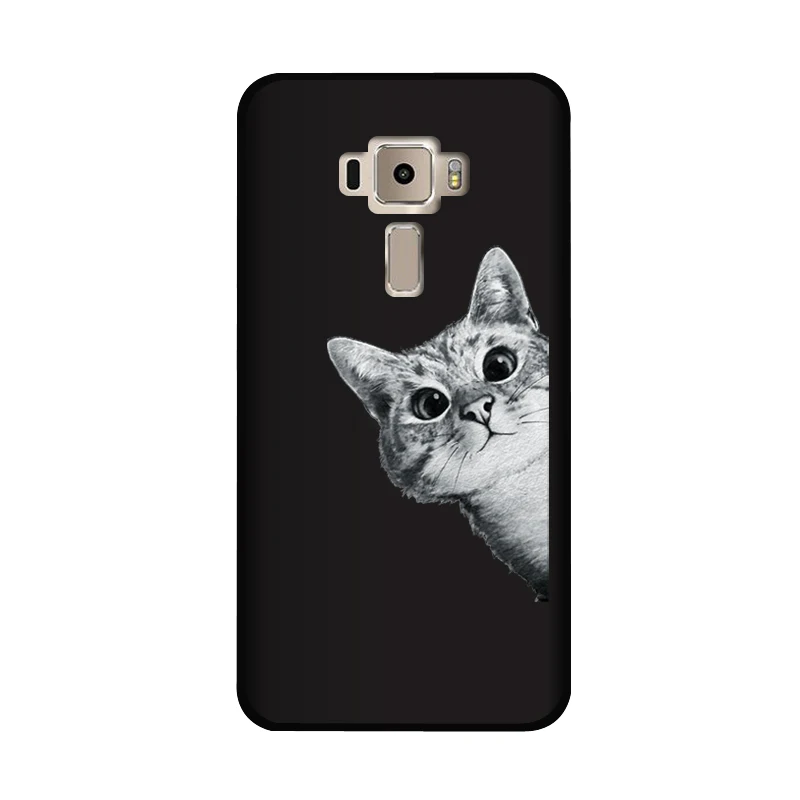 As picture showing Мягкий ТПУ чехол для Asus Zenfone 3 ZE552KL ZE520KL, матовый чехол с рисунком, милый чехол с котом - Цвет: As picture showing