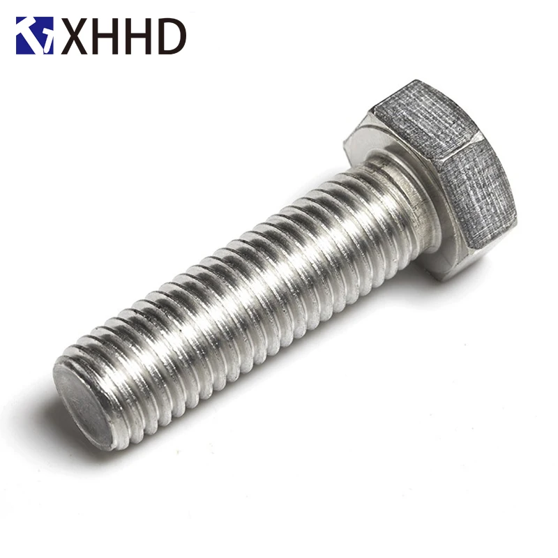 DIN933 Hex болты с плоской головкой нить метрический шестигранный крепежные винты 304