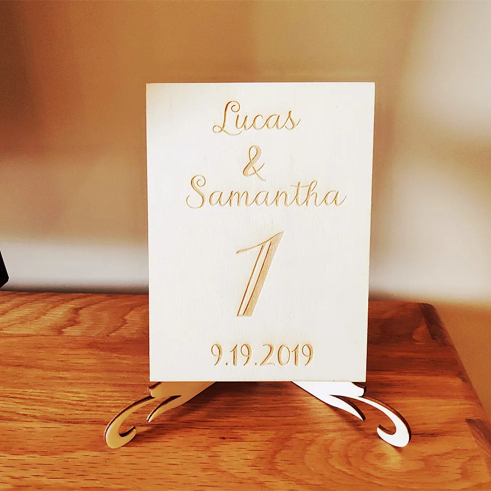 

10x Wood Floral Table Number Holder Menu Holder Stand Wooden Wedding Baby Shower Custom Sign DIY Birthday Party Table Decoration