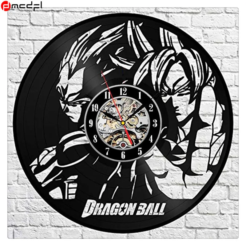 Коробка Dragon Ball Черная Виниловая пластинка 3D настенные часы Наклейка персонализированное искусство креативное украшение дома поддержка Прямая - Цвет: 13