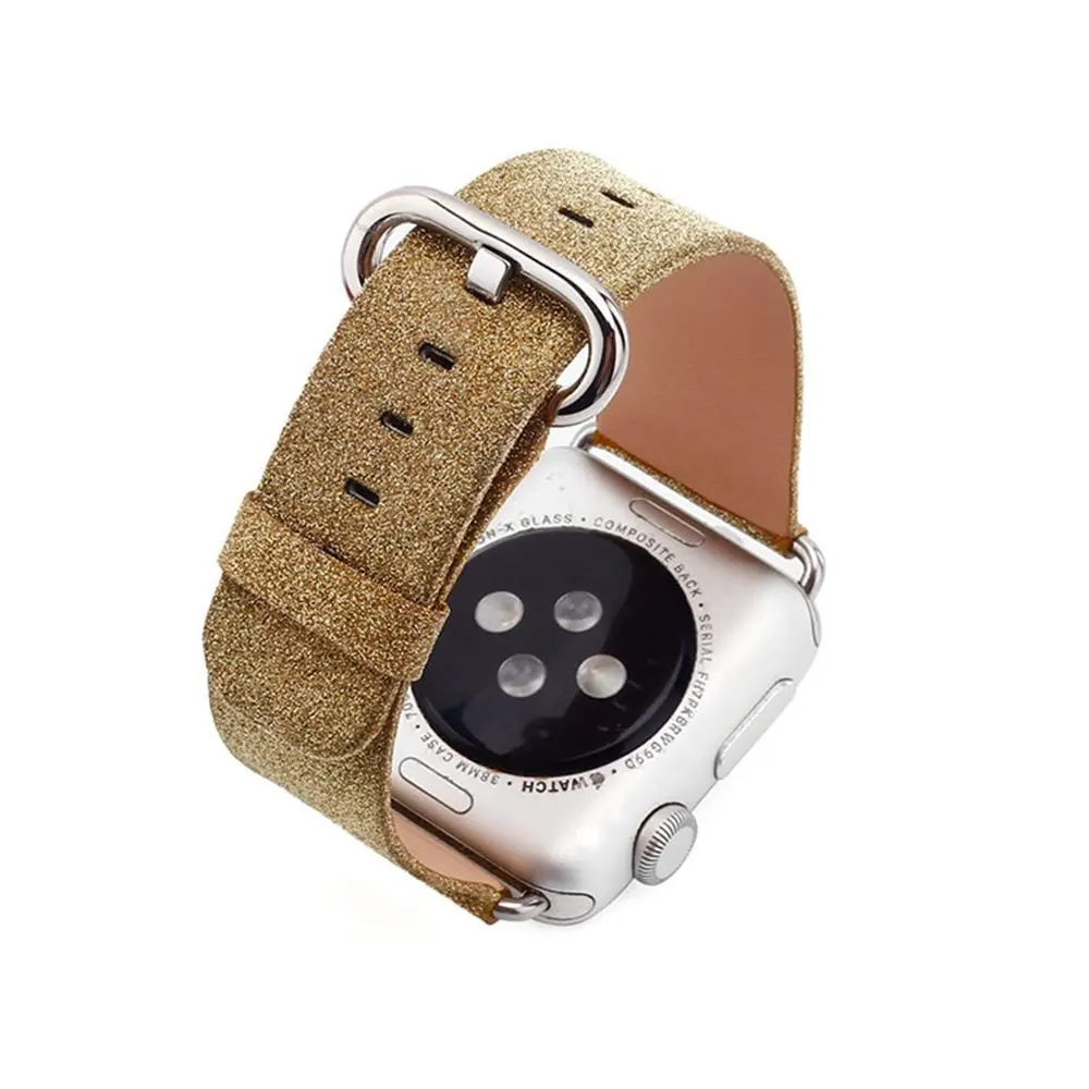 FOLOME Apple Watch, кожаный ремешок iWatch, экстремальный роскошный блестящий кожаный браслет, ремешок для iWatch 38/40/42/44 мм