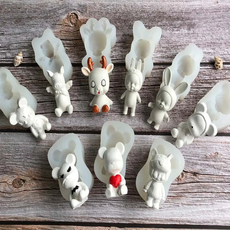 3D медведя оленя Свинья силиконовые формы DIY силиконовая форма шоколадная для