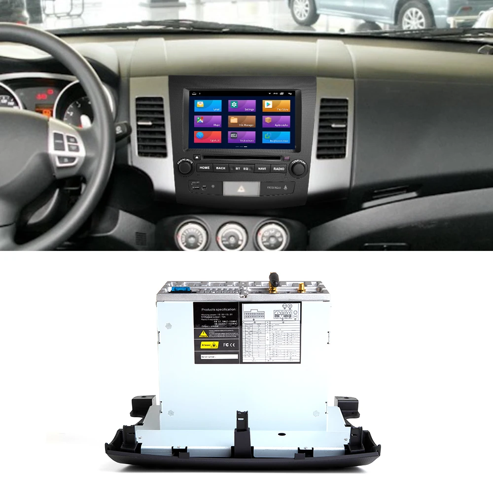 Eunavi 7 'ɲ din Android 8 0 автомобильный dvd-радиоплеер для Mitsubishi Outlander 2006-2012 Citroen C-Crosser