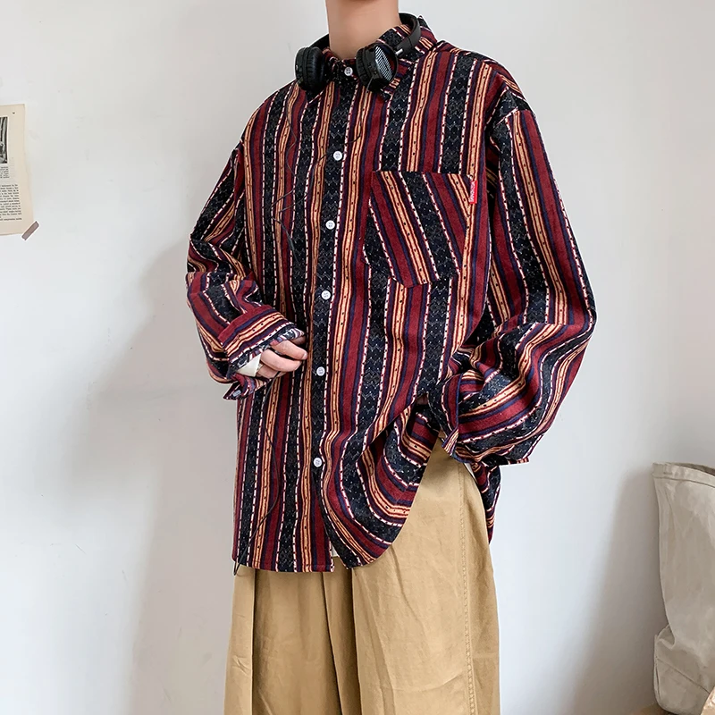 2019 Весна и Осень Корейская версия рубашки мужской свободный тренд ночной клуб