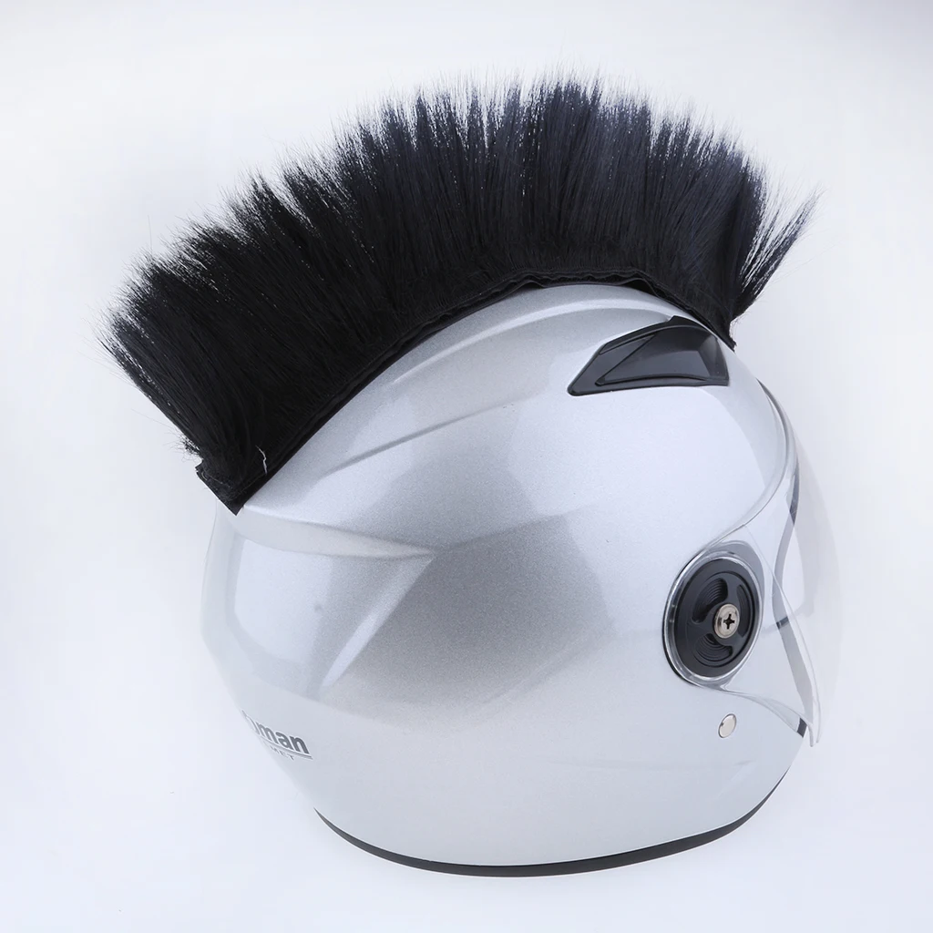 Black DIY Шлем Mohawk волосы панк волосы для мотоциклов лыж сноуборд шлемы действительно уникальный и много удовольствия парик-могавк на шлем волос - Цвет: Black