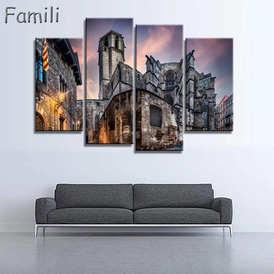 4Pieces/set Spain Modern Printed Home For Living Room Painting On Canvas Wall Arts Picture Decor Artworks wall art canvas | Дом и сад