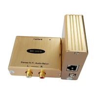 stereo rca audio balun extender over single cat 5e6 cable up to 1km with 2kv surge protection